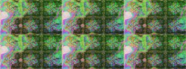 Nazik, narin çiçek arkaplanı. Çiçekli karalama şeklinde Raster çiçek deseni. Yeşil renkte çiçekler.