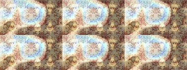 Küçük çiçekteki sevimli çiçek deseni. Raster illüstrasyonu. Raster deseni. Bej, nötr ve kahverengi renkte yaz çiçekleri..