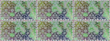 Düz Çiçek Elementleri Tasarım Raster illüstrasyonu. Gri renkli çiçekler. Renkli Bahar Temalı Kusursuz Arkaplan. Çiçeksiz desenli arka plan.