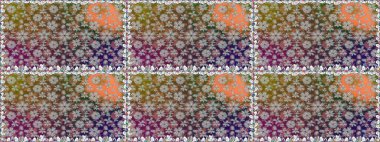 Raster düz çiçekleri pürüzsüz desen. Hediye ambalaj kağıdı, tebrik kartları, posterler ve pankart tasarımı. Kahverengi renkte çiçekler.