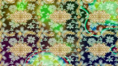 Tasarım şablonu için çizgi çizimi sınırı. Davetiyeler, kartlar, web sayfası için Raster illüstrasyon. Tarafsız renklerde altın element. Doğu tarzı element. Altın çizgili çiçek dekoru.