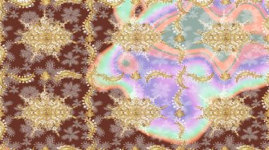 Tarafsız renklerde raster altın desen. Soyut duvar kâğıdı, ambalaj dekorasyonu. Altın kar tanesi basit bir çizim kalıbı. Kışın sembolü, Mutlu Noel tatili, Mutlu yıllar 2019.