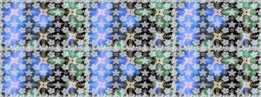 Zentangle soyut çiçekleri. Karalama çiçeği. Renkli Bahar Temalı Kusursuz Arkaplan. Güzel kumaş deseni. Düz Çiçek Elementleri Tasarımı. Raster illüstrasyonu.