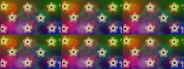 Raster Noel soyut renkli arka plan ve düşen kar tanesi. Kış soyut geçmişi. Kar taneli Noel arkaplanı. Raster illüstrasyonu.