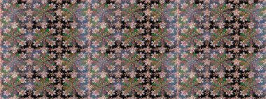 Pürüzsüz desen, parlak çiçekli halı kahverengi renklerde..