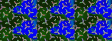 Raster illüstrasyonu. Sihirli mavi, yeşil ve gri tatil soyut arka plan yıldız ve düşen kar taneleri. Noel mavisi, yeşil ve gri.