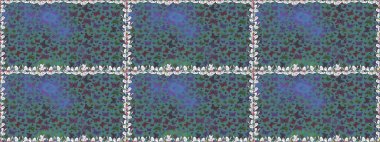 Mavi renkli resimler. Elle çizilmiş illüstrasyon. Raster. Moda Kumaşı Tasarımı. Şirin kelebeklerin kusursuz desenleri.