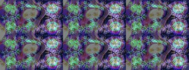 Kar tanelerinin soyut arkaplanlı Noel şablonu. Raster illüstrasyonu. Noel ve yeni yıl moda baskıları için tatil tasarımı. Mor, gri ve mavi kar taneleri.