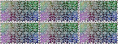 Raster illüstrasyonunda kusursuz çiçek deseni. Gri renkli çiçekler. Düz Çiçek Elementleri Tasarımı. Renkli Yaz Temalı Kusursuz Arkaplan.