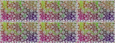 Duvar kağıdı, web sitesi arka planı, ambalaj kağıdı, davetiye, broşür, afiş veya web sitesi için kusursuz çiçek deseni kullanılabilir. Parlak elementlerin. El çizimi Raster illüstrasyonu.