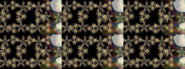 Küçük çiçekteki sevimli çiçek deseni. Siyah renkli çiçekler. Raster illüstrasyonu.