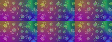 Klasik çiçek tasarımı elementleri. Mor renkli mor kıvırcık çiçekler. Raster illüstrasyonu.