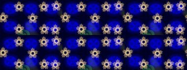 Çocuksu tasarım. Mavi, siyah ve nötr arkaplanda. Elle çizilmiş çiçek desenli Raster çizimi. Tekstil, kumaş, ambalaj, hatıra defteri için güzel çiçek arkaplanı..