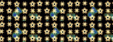 Raster deseni. Bahar çiçekleri dallı desen, siyah renkler çiçekli siluet..