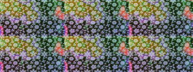 Renkli Yaz Temalı eskiz kalıbı. Gri renkli çiçekler. Raster Illustrasyon 'daki Çiçek Deseni' nin son moda çizimi. Düz Çiçek Elementleri Tasarımı.