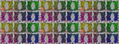 Raster illüstrasyonunda kusursuz çiçek deseni. Güzel kumaş deseni. Renkli Bahar Temalı Kusursuz Arkaplan. Düz Çiçek Elementleri Tasarımı.