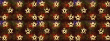 Yeni yıl kar tanesi. Güzel soyut kar taneleri raster tasarımı. Düz kar karalama ikonları, kar taneleri silueti kahverengi, yeşil ve sarı renklerde Noel afişi, kartlar.