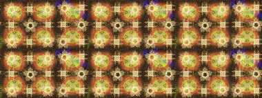 Kış konsepti Düz yatıyordu. Raster illüstrasyonu. Renkli kar tanelerinden oluşan kış deseni.