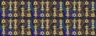 Kar tanelerinin soyut arkaplanlı Noel şablonu. Kahverengi, gri ve mavi kar taneleri. Raster illüstrasyonu. Noel ve Yeni Yıl moda baskıları için tatil tasarımı.