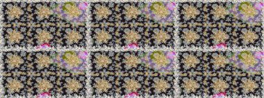 Duvar kâğıdı barok, İspanyol kumaşı. Şık bir grafik desen. Gri renklerdeki altın elementler. Çiçek deseni. Kusursuz raster arkaplanı.