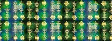 Raster illüstrasyonu. Bokeh yeşili, mavi, gri ve kar taneleriyle dekoratif Noel arkaplanı.