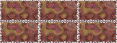 Raster illüstrasyonunda kusursuz çiçek deseni. Raster illüstrasyonu. Güzel kumaş deseni. Kahverengi renklerde.