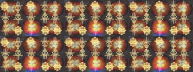 Raster sevimli kar taneleri renkli arka plan üzerinde. Raster resim. Raster kar taneleri desen.