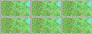 Çizim, karalama, karalama. Sonsuz. Kelebekli tasarım. Kusursuz. Raster illüstrasyonu. Yeşil arka planda kelebekler.