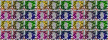 Yeşil renklerde çiçeksiz. Şatafatlı bahar bahçesi dokusu. Yeşil renkli çiçekler. Çiçek deseni. Raster illüstrasyonu.