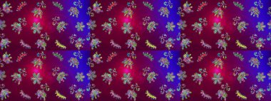 Zarif, parlak ve pürüzsüz mor, kırmızı ve menekşe desenli çiçek deseni. Sabıka fotoğraflarında, bebek kıyafetlerinde, duvar kâğıtlarında, paket kutularında falan kullanılabilir. Raster..