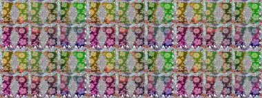 Raster çizimde sorunsuz çiçek desenli. Düz çiçek öğeleri tasarım. Fantezi kumaş deseni. Bahar Tema Dikişsiz desen arka plan rengi.