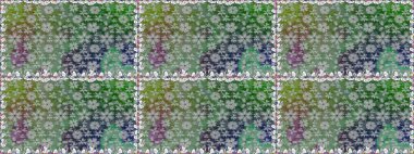 Klasik çiçek tasarımı elementleri. Raster illüstrasyonu. Kıvırcık çiçekler renkte şekillenir.