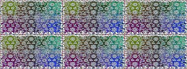 Çiçekler, dallar, bitkiler ve çiçekler. Güzel kumaş deseni. Raster illüstrasyonu. El çizimi.