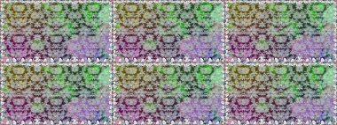 Raster - stok. Yapraklı çiçekler ve kır renkli papatya çiçekleri. Kusursuz arkaplan deseni.