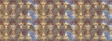 Noel ve yeni yıl moda baskıları için tatil tasarımı. Kar tanelerinin soyut arkaplanlı Noel şablonu. Raster illüstrasyonu. Bej, kahverengi ve gri renkler.