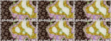 Düz Çiçek Elementleri Tasarımı. Raster illüstrasyonu. Çiçekli, suluboya desenli kusursuz çiçek deseni. Tarafsız renklerde çiçekler. Renkli Bahar Teması Kusursuz Arkaplan.