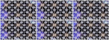 Siyah renklerde dikişsiz çiçek deseni, el yapımı papatyalar, papatyalar. Tekrarlayan çiçek arkaplanı, zarif siyah çiçekler duvar kağıdı..