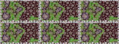 Bahar Tema Dikişsiz desen arka plan rengi. Düz çiçek öğeleri tasarım. Raster çizimde sorunsuz çiçek desenli. Fantezi kumaş deseni.