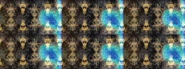 Gri, kahverengi ve mavi renkli kristal kar tanesi. Raster illüstrasyonu.