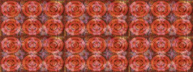 Çiçek Elementleri 'nin soyut geçmişi. Turuncu, kahverengi ve pembe renkler üzerine tasarım. Raster kış deseni. Raster illüstrasyonu.