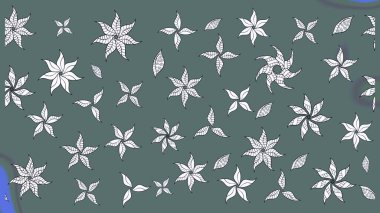 Çiçeksel çizim kalıbının yansıması. Tarafsız renklerde vadinin çiçekleri.