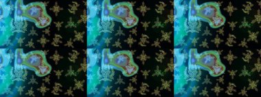 Güzel süs eşyası. Kar taneleri izole edildi. Siyah, mavi ve yeşil renkli kar tanesi süsü. Kar tanesi süsü Raster illüstrasyonu.