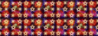 Renkli arka planda izole tatlı kar taneleri. Raster illüstrasyonu. Kahverengi, turuncu ve kırmızı kar taneleriyle.