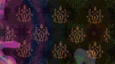 Patlayan çiçekler soyut olarak yerleştirilmiş. Raster illüstrasyonu. Raster deseni. Gri renkte bahar çiçekleri..