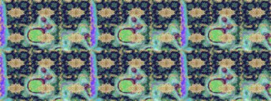 Altın renkli çizim çizimi. Raster geometrik arka plan. Senin tasarımın için, duvar kağıdı. Altın çiçekli mavi renklerde altın eskiz deseni.