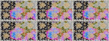 Damask pürüzsüz yineleme kalıbı. Barok tarzında altın çiçekli süs. Antika altın tekrarlanabilir duvar kağıdı. Gri renklerdeki altın element.