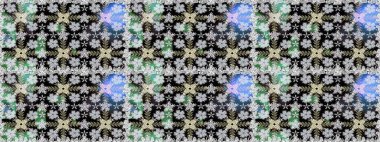 Tropik çiçekler. Tişörtsüz arka plan deseni. Gri renkli çiçekler.