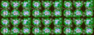 Kar tanelerinin soyut arkaplanlı Noel şablonu. Noel ve yeni yıl moda baskıları için tatil tasarımı. Yeşil, kahverengi ve nötr renkler. Raster illüstrasyonu.