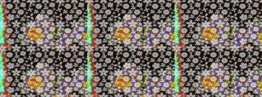 Tropik çiçekler. Gömlek, arka plan modelini çiz. Siyah renkte çiçekler.