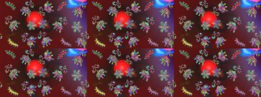 Kar taneleri tasarımı. Son moda kar taneleri ve elementler onun kartlarını gösteriyor. Retro stil dokusu, şablon kış elementleri. Modern tasarım posteri, kapak, kart tasarımı kahverengi, kırmızı ve mor renkler.